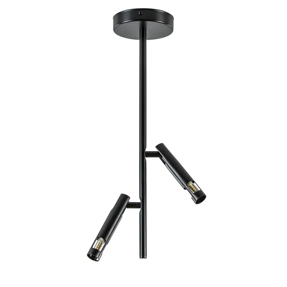 Moderne 2-lichts opbouwspot zwart G9