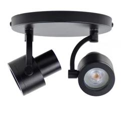 Moderne plafondspot mat zwart 2-lichts