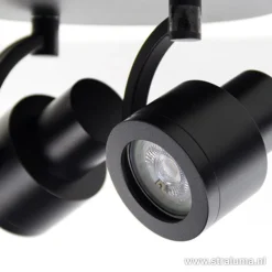 Moderne plafondspot mat zwart 2-lichts