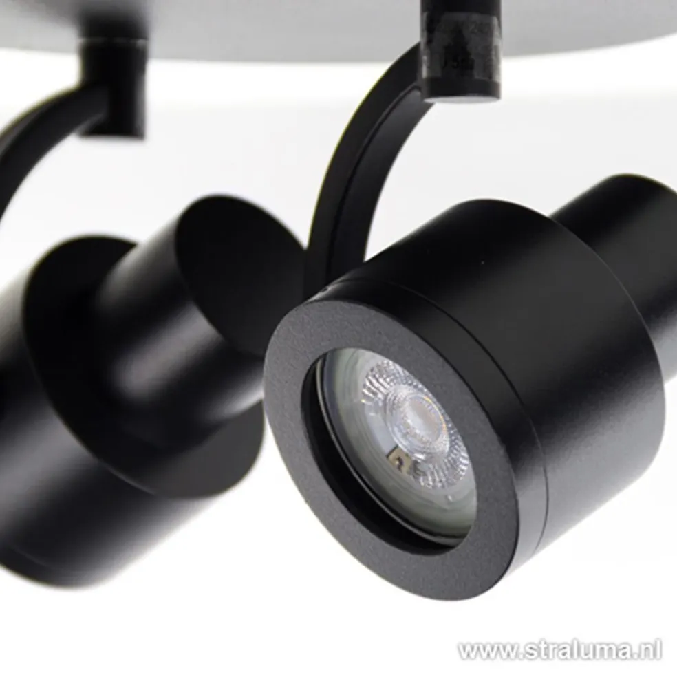 Moderne plafondspot mat zwart 2-lichts