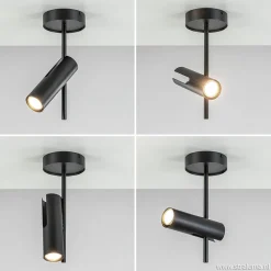 Moderne plafondspot zwart metaal verstelbaar