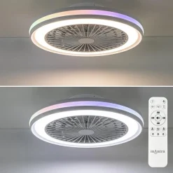 Moderne plafondventilator wit inclusief LED en color