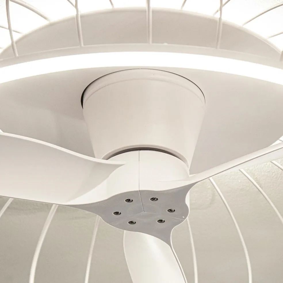Moderne plafondventilator wit inclusief LED verlichting
