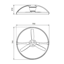 Moderne plafondventilator wit inclusief LED en remote