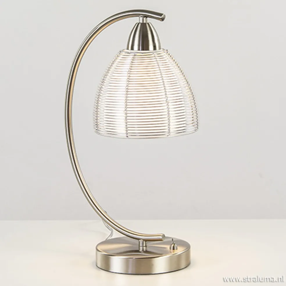 Moderne tafellamp draad staal aluminium