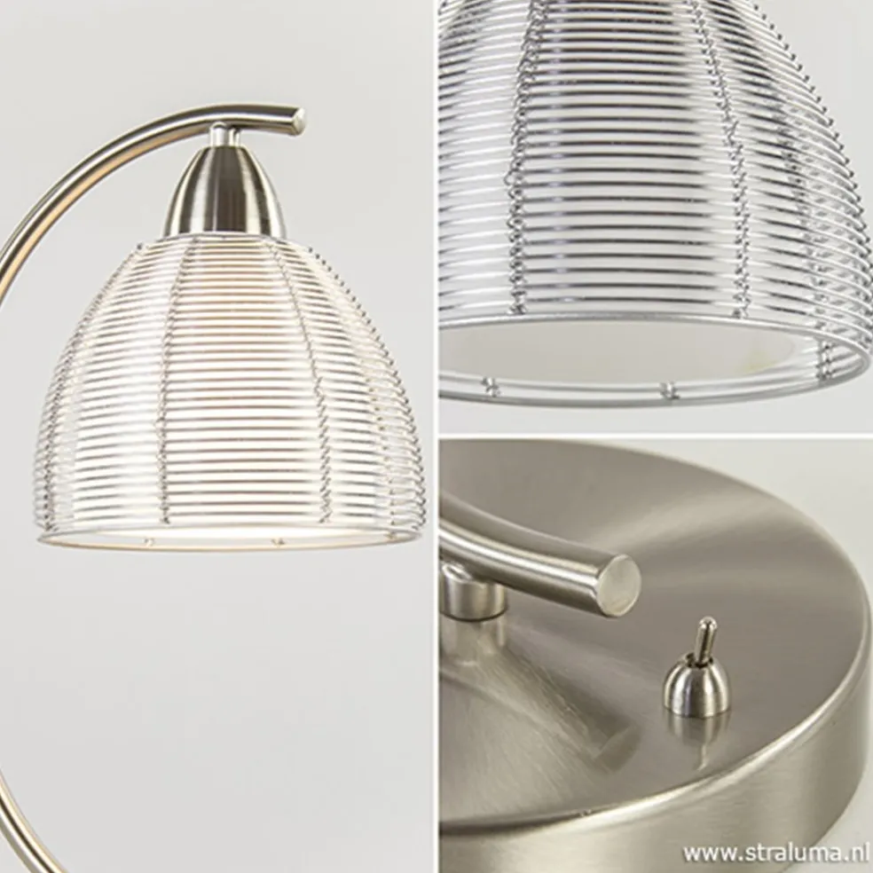 Moderne tafellamp draad staal aluminium