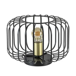 Moderne tafellamp zwart met brons