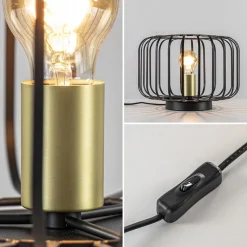 Moderne tafellamp zwart met brons