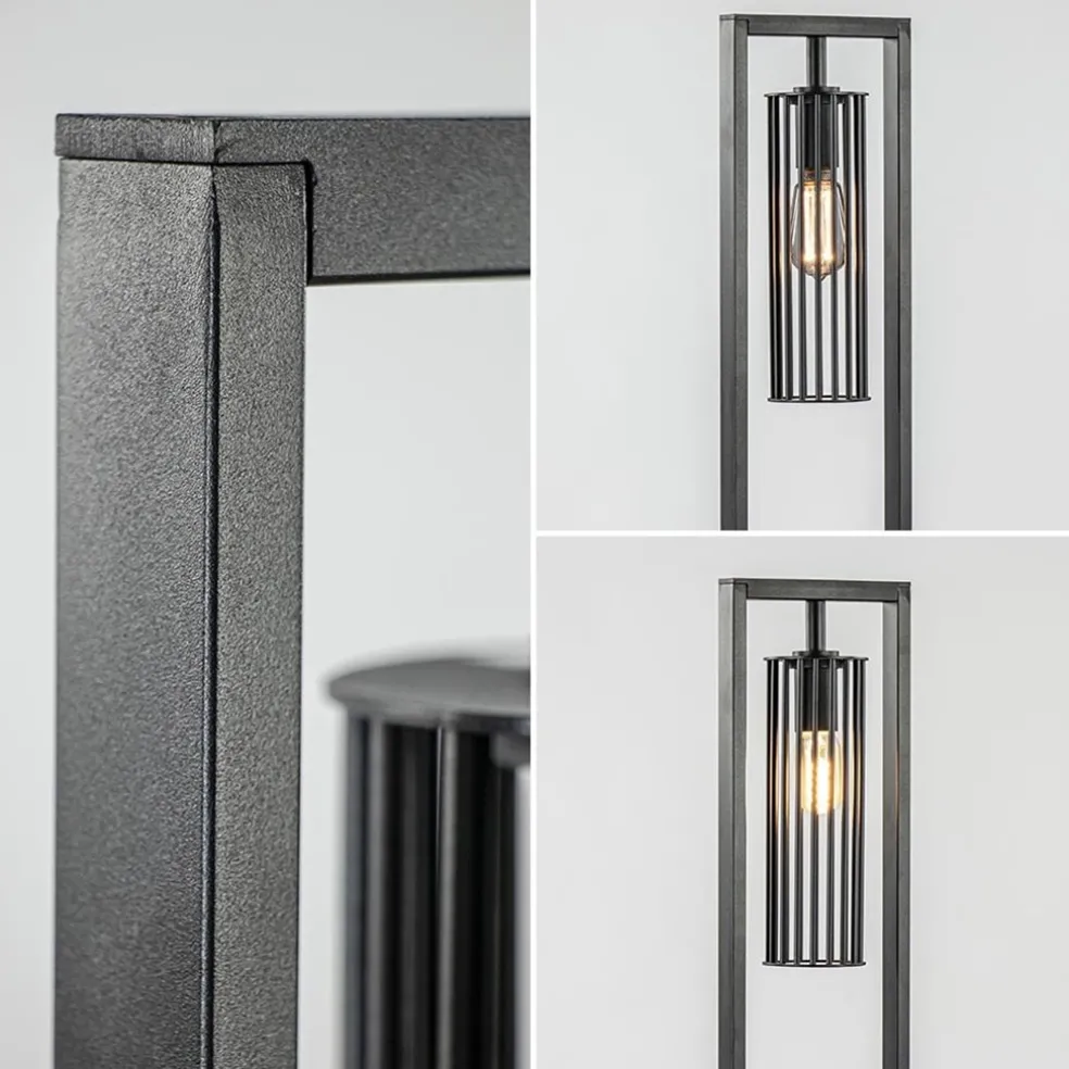 Moderne vloerlamp mat zwart metaal