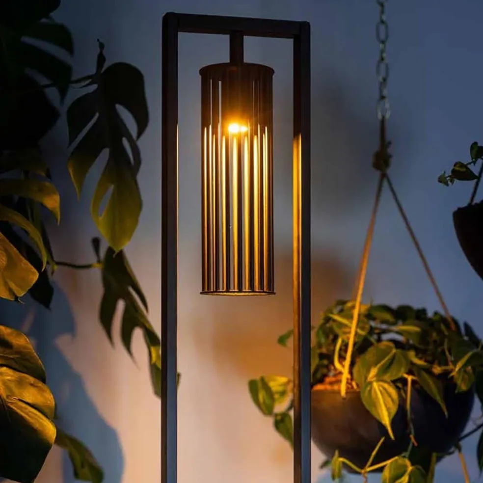 Moderne vloerlamp mat zwart metaal