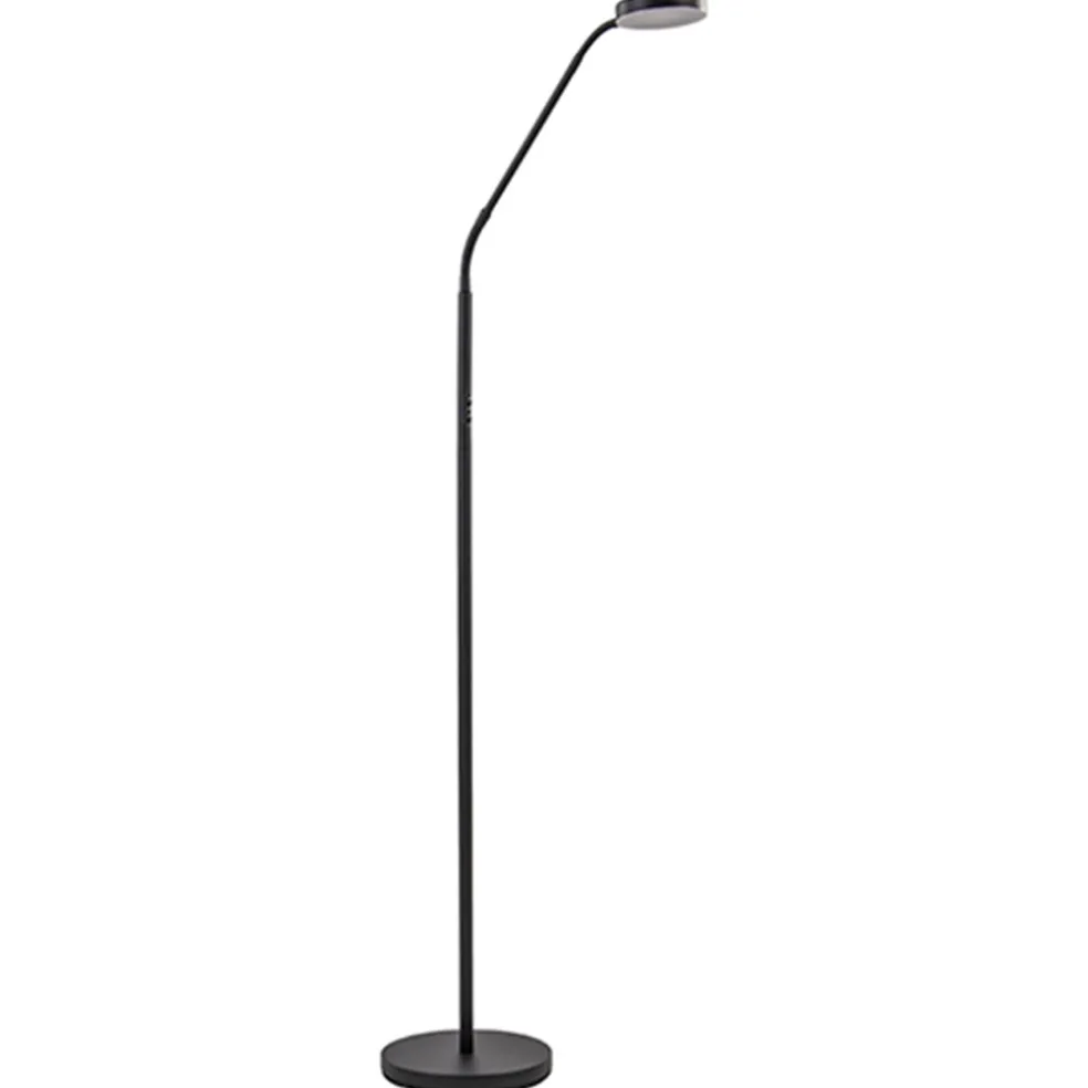 Moderne vloerlamp zwart met dimbaar LED
