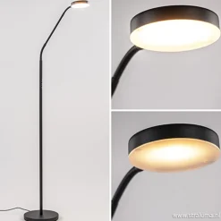 Moderne vloerlamp zwart met dimbaar LED