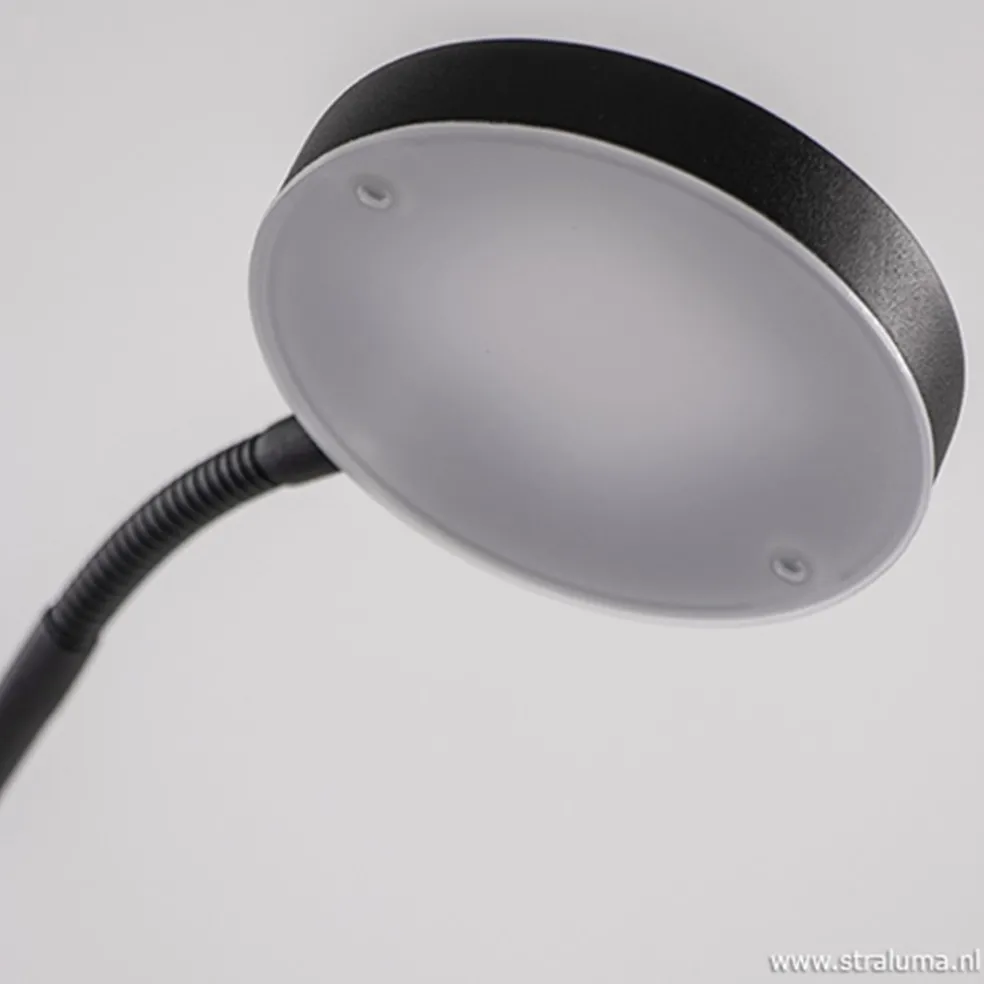 Moderne vloerlamp zwart met dimbaar LED