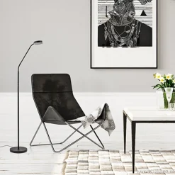 Moderne vloerlamp zwart met dimbaar LED