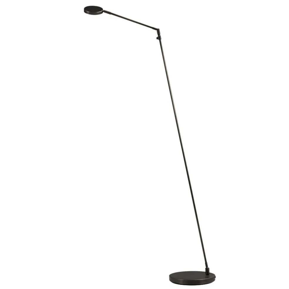 Moderne vloerlamp/leeslamp zwart LED dim-to-warm