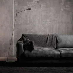 Moderne vloerlamp/leeslamp zwart LED dim-to-warm