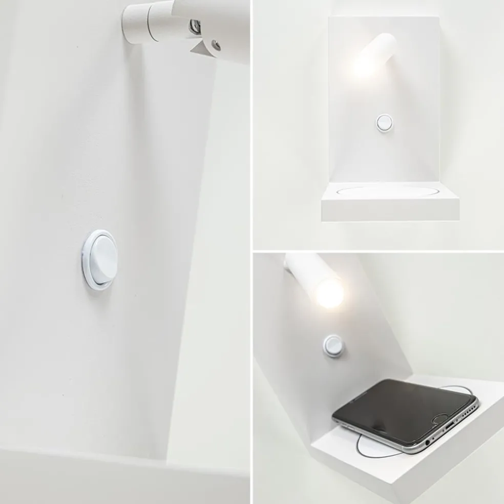 Moderne wandlamp wit inclusief LED en fast charger