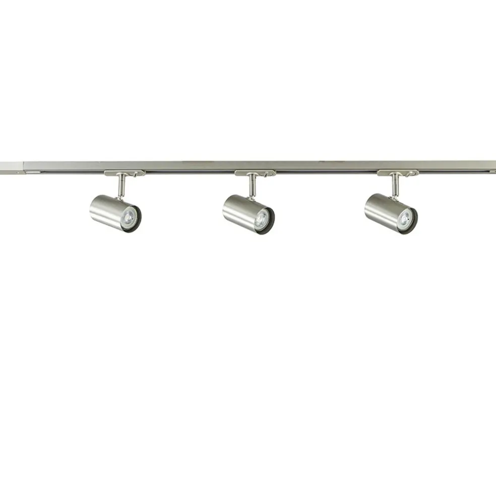 Nikkel railsysteem met spots 1-fase