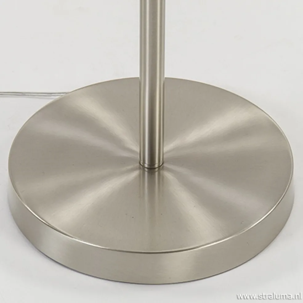 Nikkel vloerlamp met zwarte draad kapjes