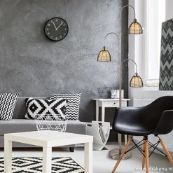 Nikkel vloerlamp met zwarte draad kapjes