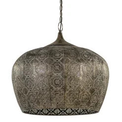 Oosterse hanglamp Emine bruin/goud metaal