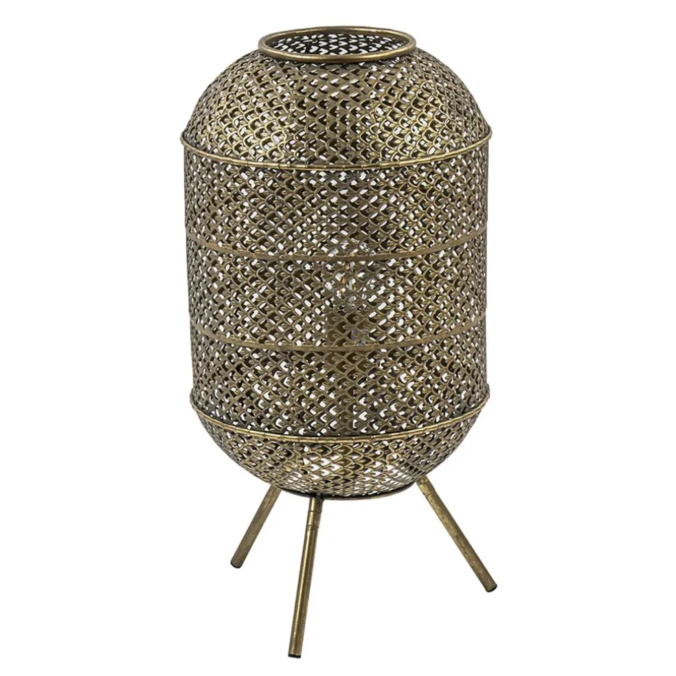 Oosterse vloer/tafellamp op pootjes goud