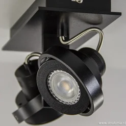 Opbouwspot balk zwart 2-lichts gu10 incl