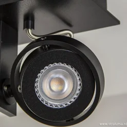 Opbouwspot balk zwart 2-lichts gu10 incl