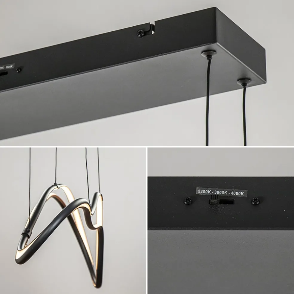 Organische LED hanglamp zwart dimbaar