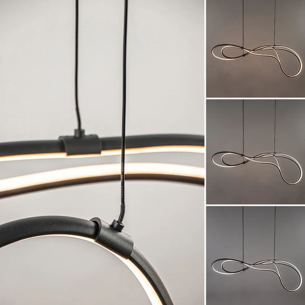 Organische LED hanglamp zwart dimbaar