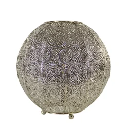 Oriental tafellamp bol oud zilver
