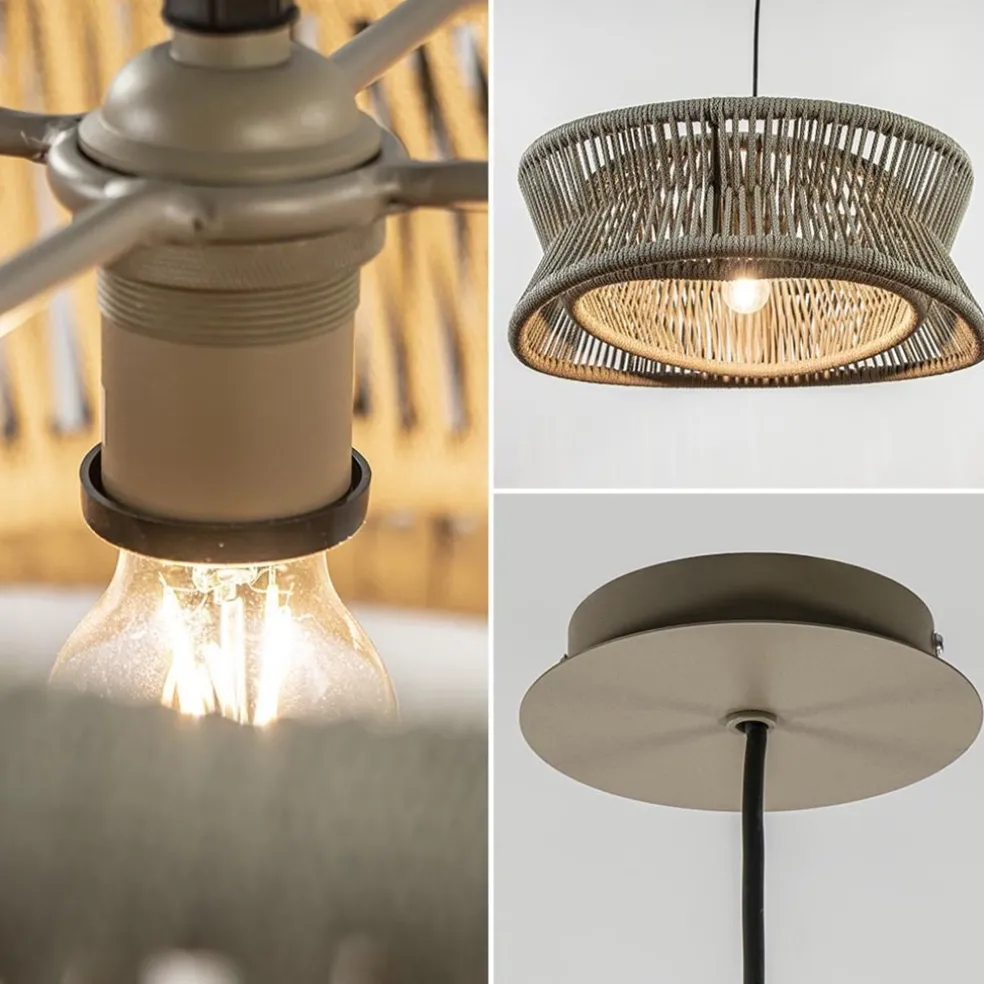 Outdoor hanglamp groot 60 cm donker beige