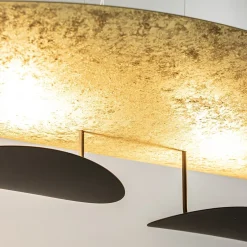 Ovale design LED hanglamp goldleaf met zwart
