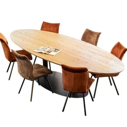 Ovale eetkamertafel eiken naturel 300x120 cm