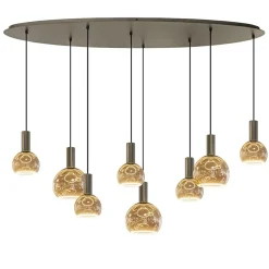 Ovale hanglamp platinum exclusief E27 lichtbronnen