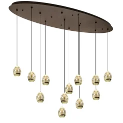 Ovale 12-lichts LED hanglamp Golden Egg