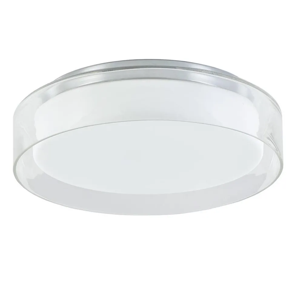 Plafondlamp chroom/clear IP44 3-step dim