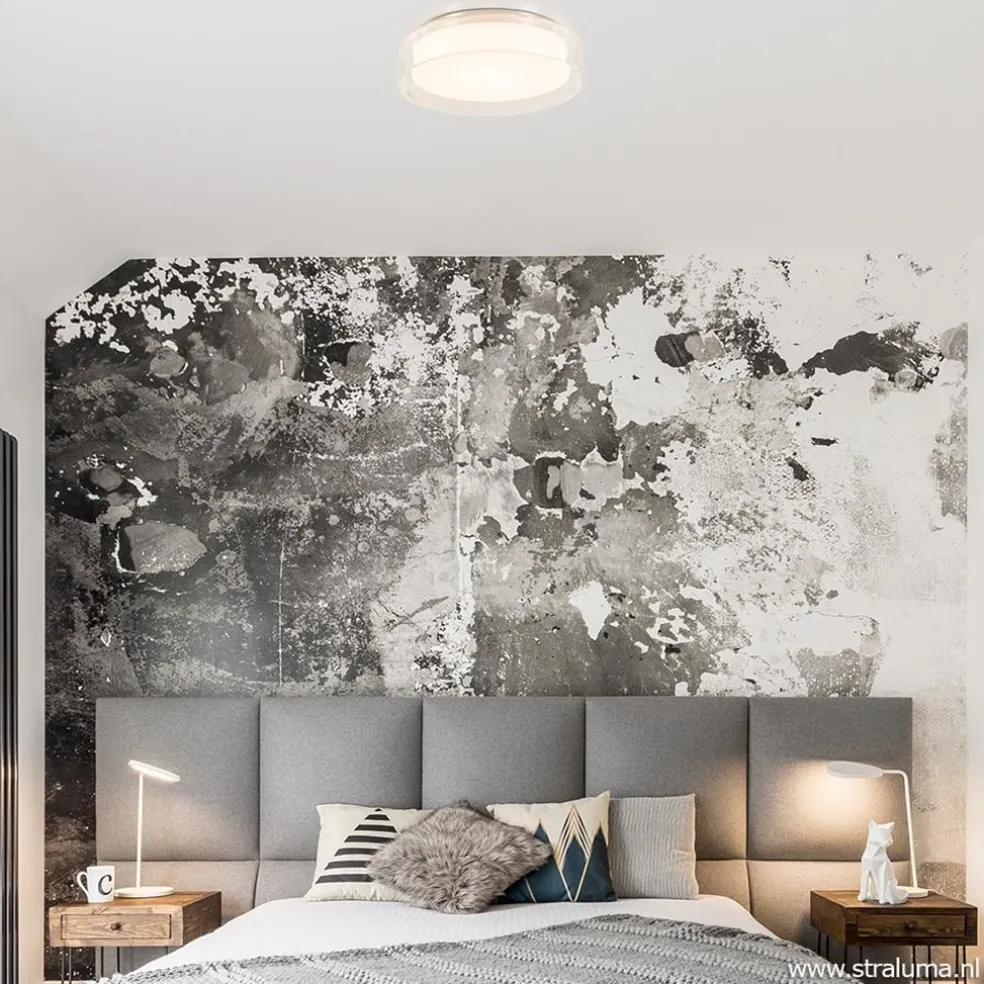 Plafondlamp chroom/clear IP44 3-step dim