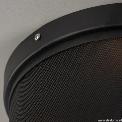 Plafondlamp cilinder gaas zwart 30cm