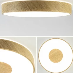 Plafondlamp Coin 50 hout + remote CCT