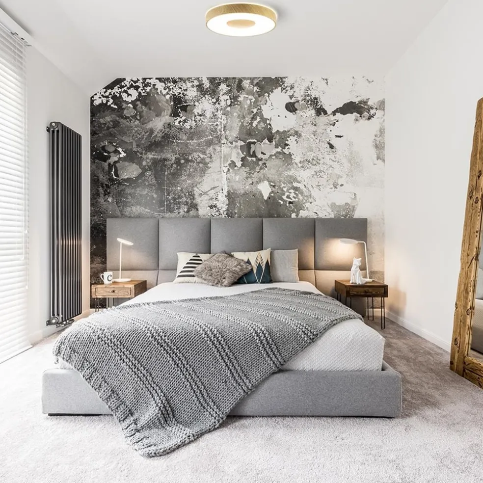 Plafondlamp Coin 50 hout + remote CCT