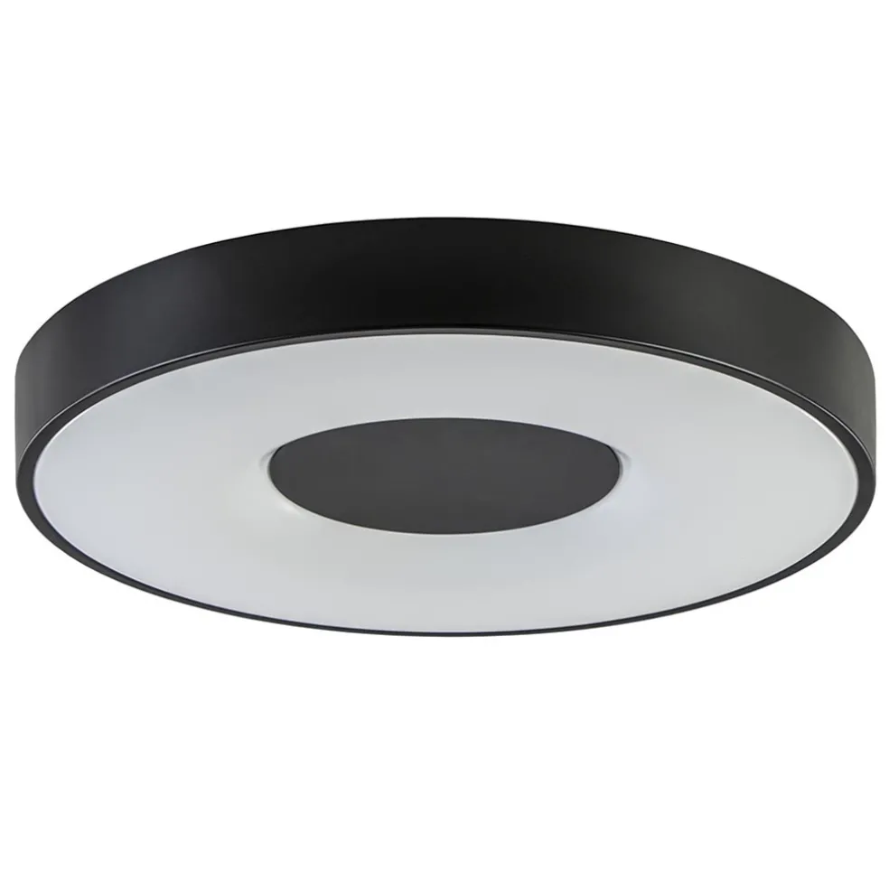 Plafondlamp Coin rond 50cm zwart CCT