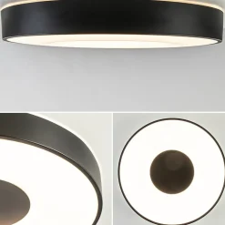 Plafondlamp Coin rond 50cm zwart CCT