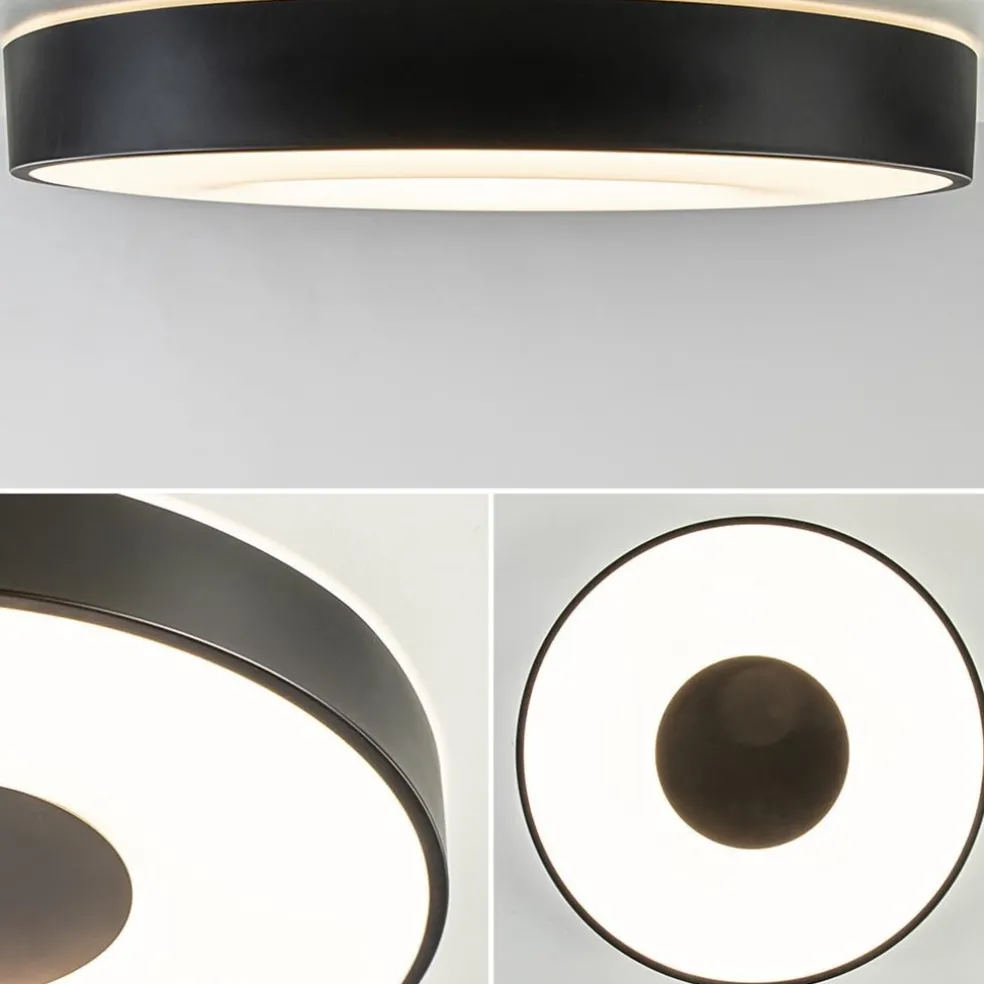 Plafondlamp Coin rond 50cm zwart CCT