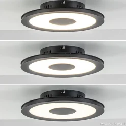 **Plafondlamp disc 26cm zwart 3-step dim