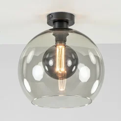 Plafondlamp globe smoke glas 30cm