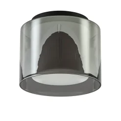 Plafondlamp Ice 23cm zwart/smoke IP44