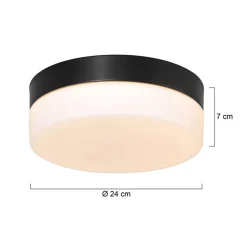 Plafondlamp Ikaro zwart 24cm 3-step dim