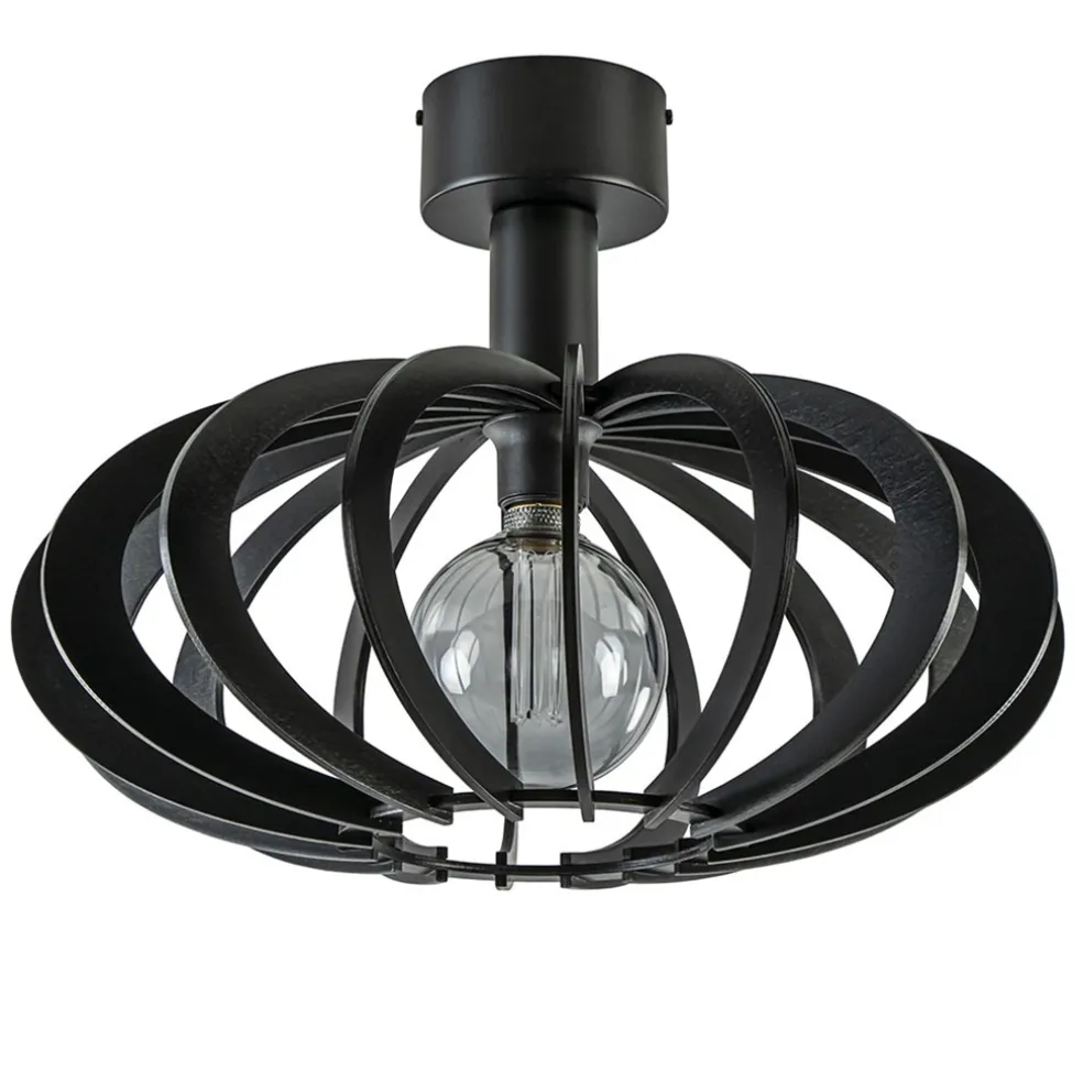 Plafondlamp Plywood zwart hout