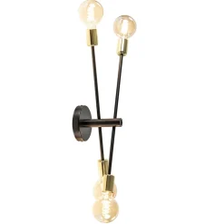 Plafondlamp Sticks 4L zwart/goud excl. e27 l.b.
